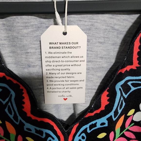 Exclusive Dress Womens Size XXL Black Embroidered Cold Shoulder Boho - Picture 5 of 5